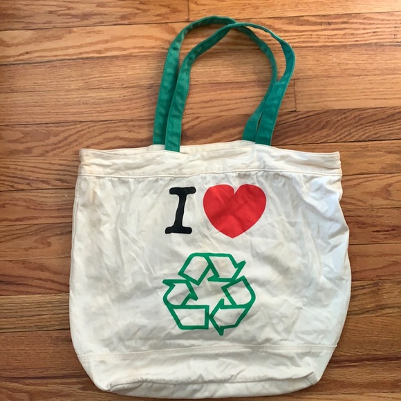 Handbags - “I Love Recycling” Symbol Tote Bag